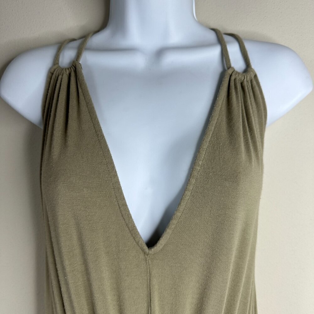 Old Navy Womens Khaki Sleeveless Double Strap Ankle Length Jumpsuit Size XL - Picture 3 of 9